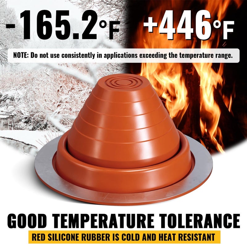 VIVIDA #3 Silicone Metal Roof Pipe Flashing Boot, High Temp Flexible Roof Jack Vent Boot for Pipe OD 1/4" to 5", Screws & Hex Socket Included, 1 Pack - Image 5